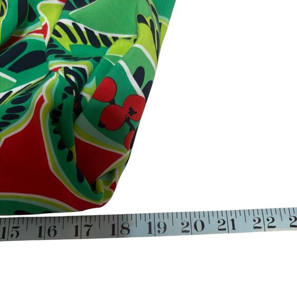 Crown & Ivy Womens Rayon Blouse XS Green Whimsical Abstract Top Bright Retro Pop - Picture 7 of 7